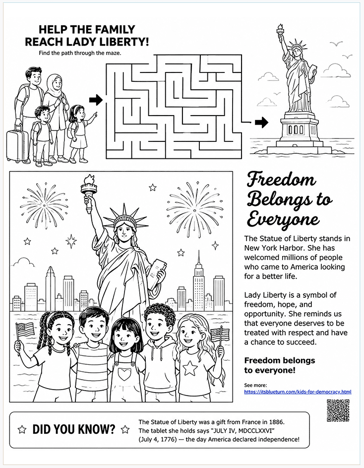 Statue of Liberty coloring page thumbnail